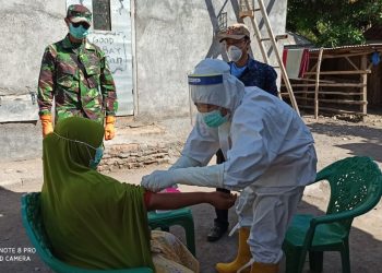 Gelar Rapid Tes II di Desa Batu Nampar, Dandim Lotim  Pastikan Tidak Ada Penularan