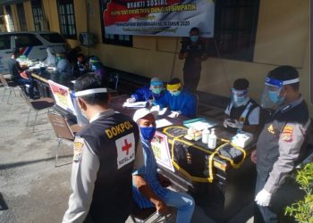 Polres Lotim Lakukan Rapid Test Terhadap Sopir Angkutan Umum