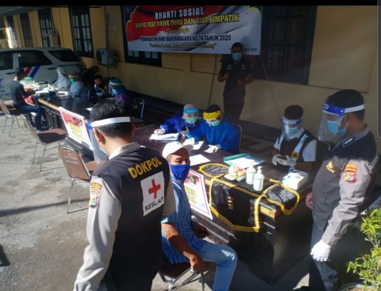 Polres Lotim Lakukan Rapid Test Terhadap Sopir Angkutan Umum
