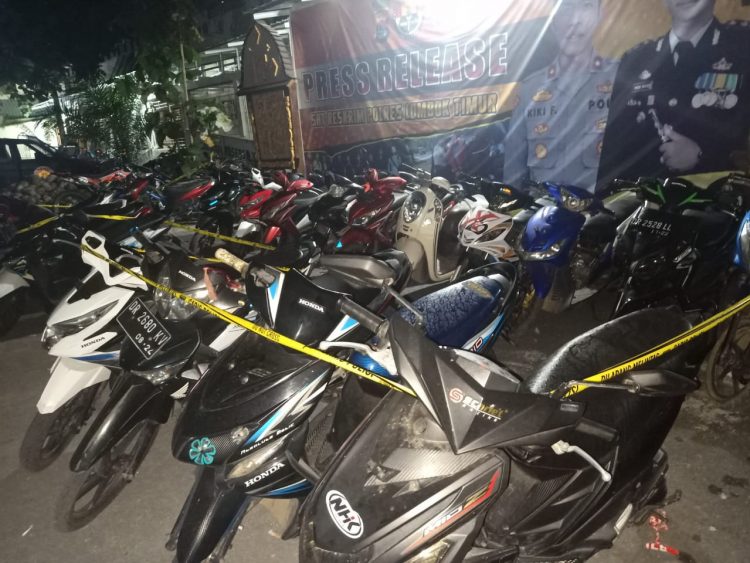 Delapan Belas unit Motor Hasil Curian di Amankan Polres Lombok Timur