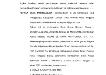 Kades Pringgebaya Dinilai Ogah Jalankan Putusan PTUN