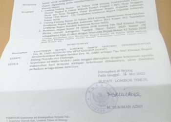 Fatal! SK Pemberhentian Stafsus Bupati Lotim Tahun 2023, Penetapan 2022‎