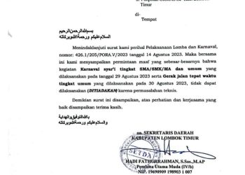 Pemkab Lotim Batalkan Gerak Jalan dan Karnaval Diprotes Berbagai Kalangan‎
