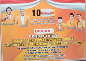 Buka Pendaftaran Cabup dan Cawabup Lotim, Partai Hanura Berikan Peluang Samua
