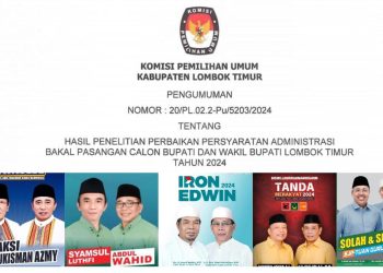 KPU Lotim umumkan Hasil Perbaikan Administrasi Paslon Bupati dan Wakil Bupati Lotim 2024