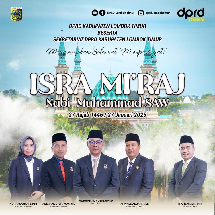 Iklan DPRD Lombok Timur, Ucapan Isra Mi’raj Nabi Muhammad SAW