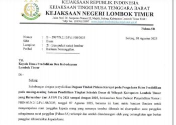 21 Ketua K3S di Lotim Dipanggil Kejari Lotim, Kasus Pengadaan Buku Satuan Pendidikan
