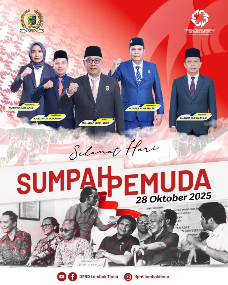 Iklan ucapan DPRD Lombok Timur Hari Sumpah Pemuda