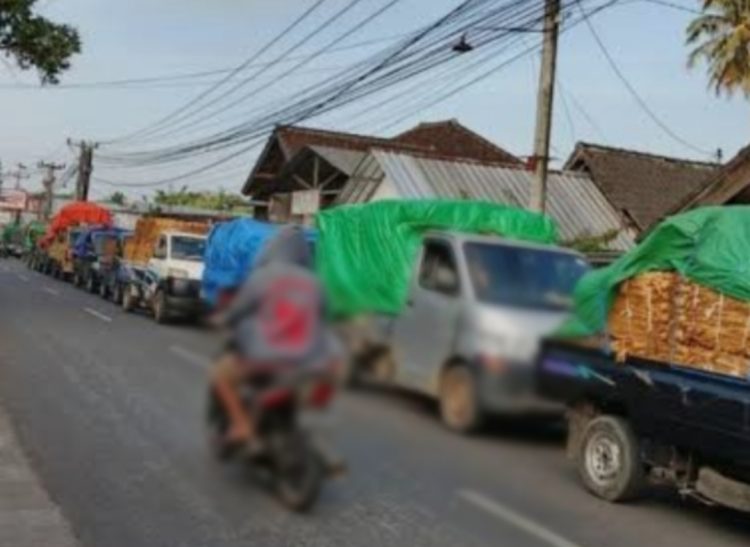Mobil Pengangkut Tembakau Bikin Macet Jalan Negara
