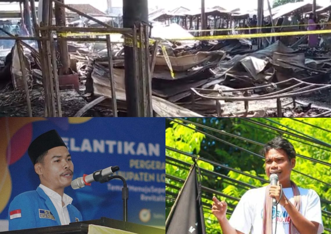 Kebakaran Pasar Pringgabaya, PMII Desak Bantuan dan Relokasi, IMM Minta Camat Siaga