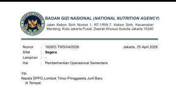 Imbas Kasus MBG Pringgasela, Operasional SPPG Dihentikan Sementara oleh BGN