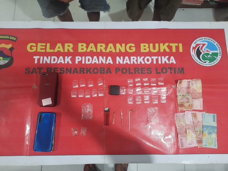 Dua Pelaku Pengedar Narkoba di Lotim Diborgol Polisi