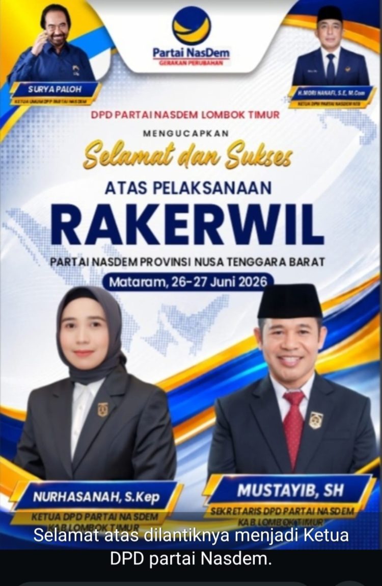 Sejarah Baru NasDem Lotim, Nurhasanah Resmi Nahkodai Partai, Raih Apresiasi dari Tokoh Pendiri