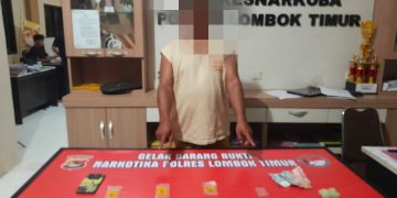 Satuan Reserse Narkoba Polres Lotim Amankan Terduga Pengedar Sabu di Masbagik