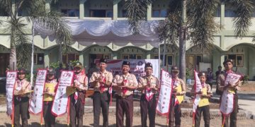 Regu Penggalang Putra SMPN 1 Selong dan Putri Mts Muallimat NWDI Pancor Juara LT II Kwarran Selong